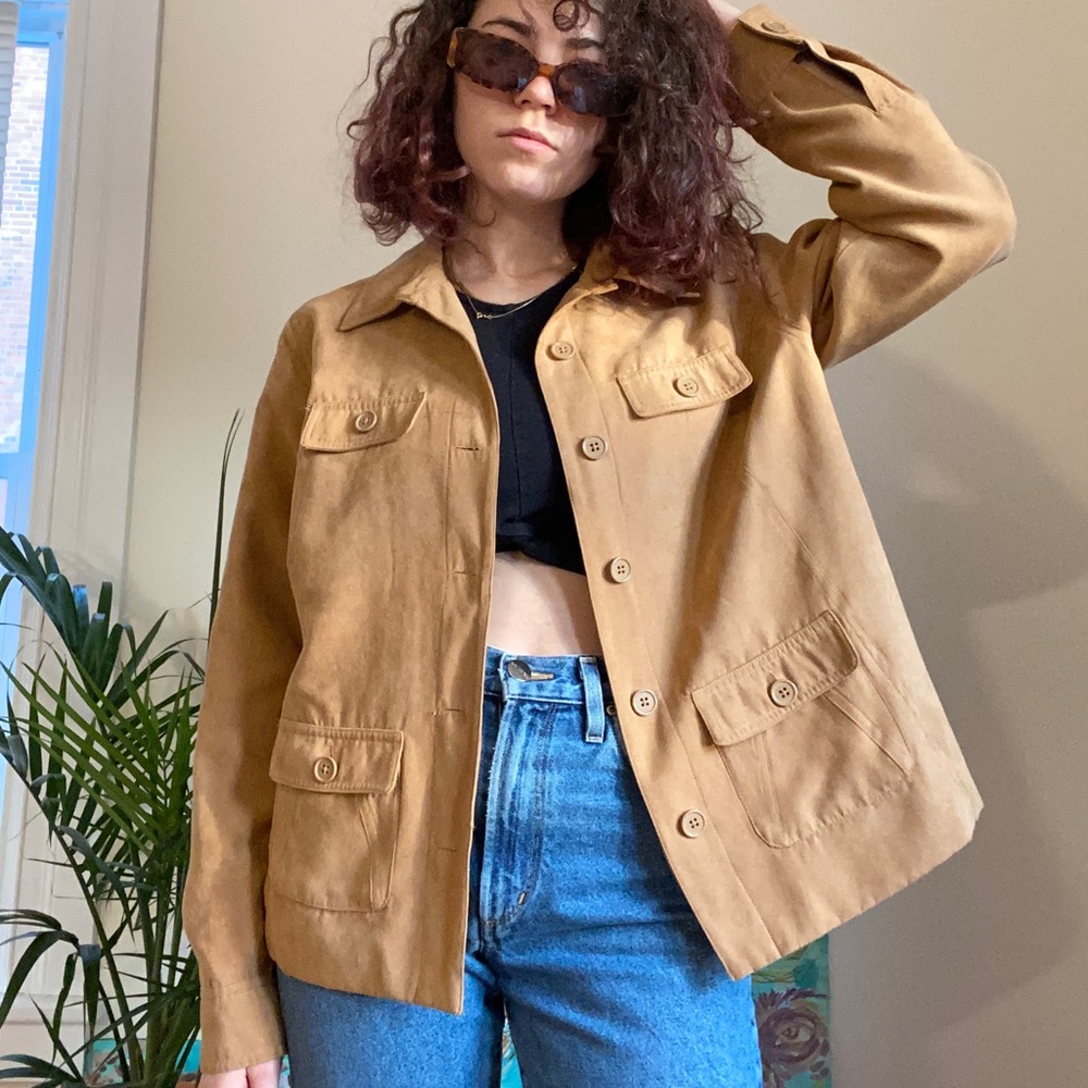 light brown suede shirt/jacket/shacket